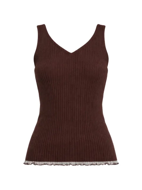 TWINSET knit top with ruffles Brown 261TF3011