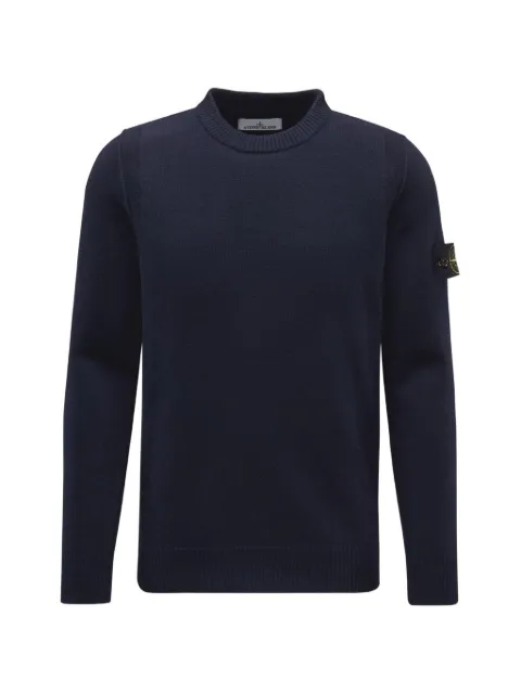 Stone Island crewneck patch sweater Blue 8115508A3