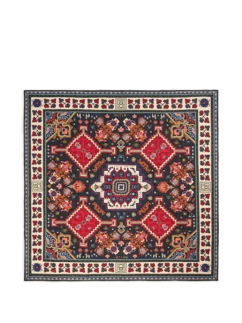 TOTEME Winter geometric blanket wool scarf Red 261WSC0141FB0585354