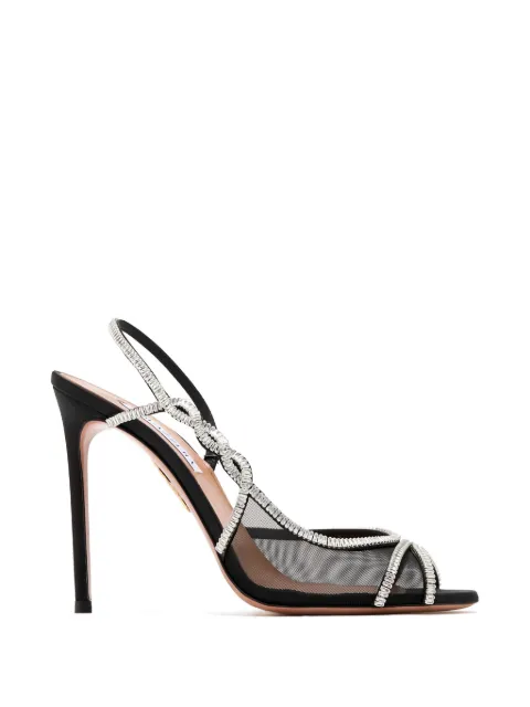 Aquazzura mesh embellished sandals Black CYWHIGS0SFH000
