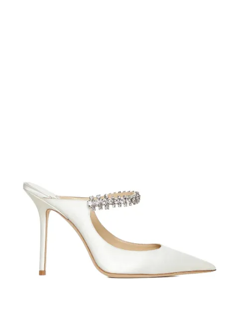 Jimmy Choo crystal-embellished pointed-toe pumps Neutrals BING100SAT