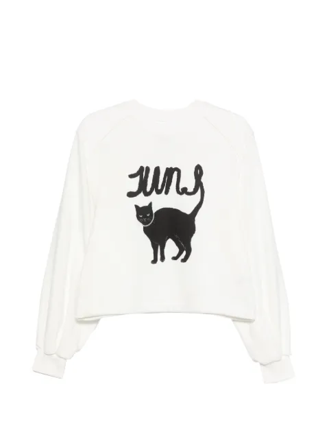 Juun.J cat-print sweatshirt White JW6141W020
