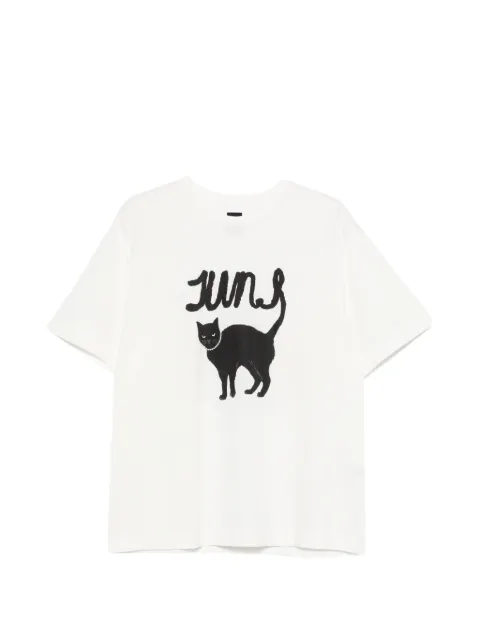 Juun.J cat-print T-shirt White JW6342W050