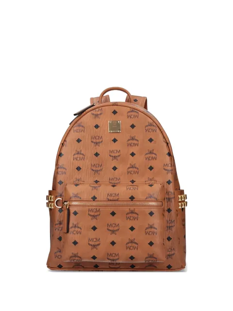 MCM logo studded backpack Brown MMKGSVE02CO