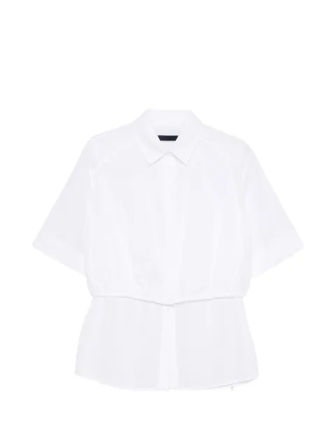 Juun.J stripe gathered shirt White JW6364W021