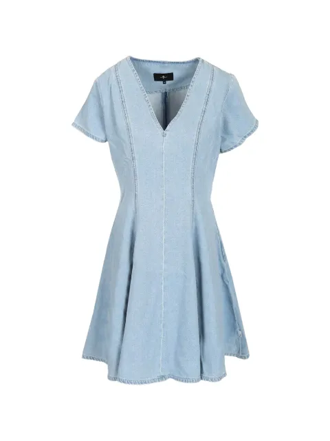 7 For All Mankind puff-sleeve denim mini dress Blue 7U7STE38