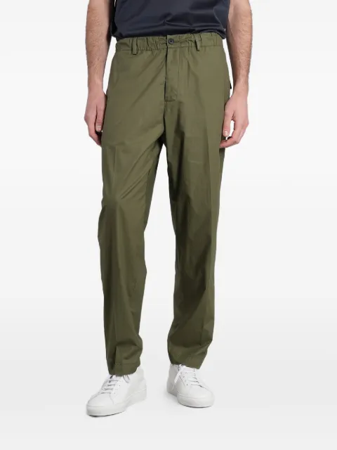 Low Brand elasticated-waistband flap-pocket trousers Green LP26043