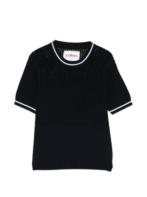 Iceberg open-knit T-shirt Black A0137604