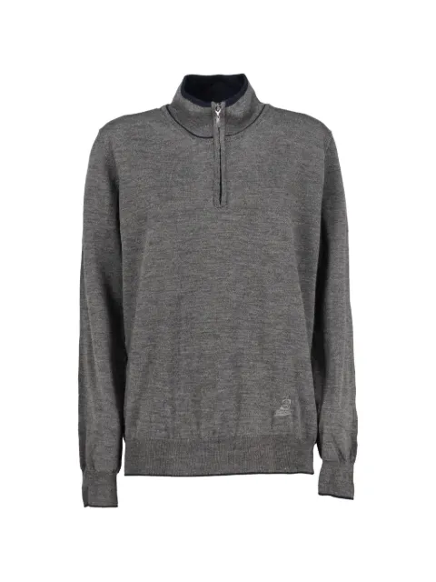 ALVIERO MARTINI 1° CLASSE Prima Classe map-print quarter-zip sweater Grey W251126