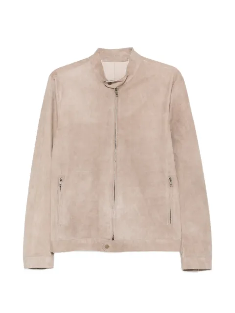 Salvatore Santoro zip-up suede jacket Neutrals 50672U