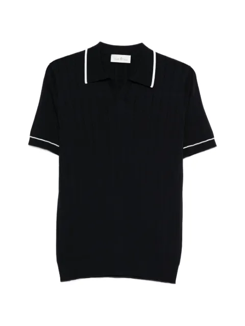 Della Ciana ribbed contrast trim polo shirt Blue 22109