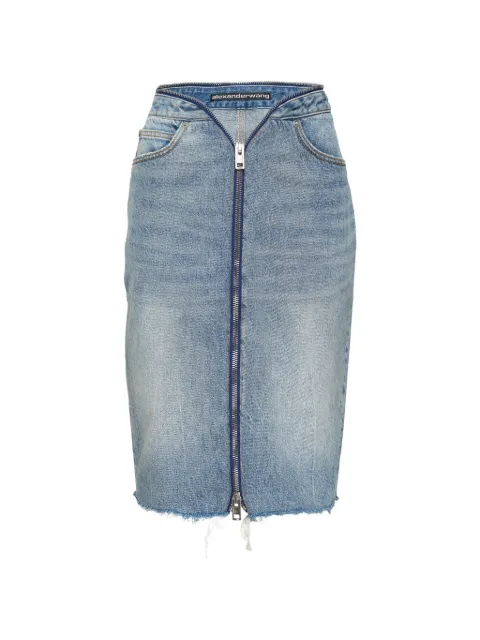 Alexander Wang zip V-waist skirt Blue 4DC2265986
