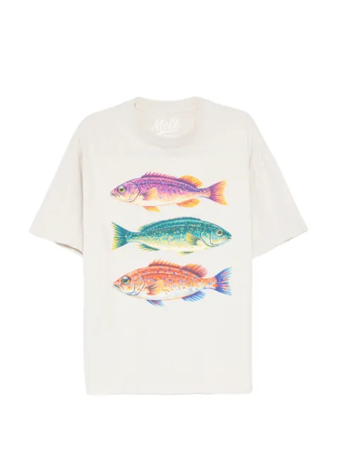 Melt fish-print T-shirt Neutrals MS5193