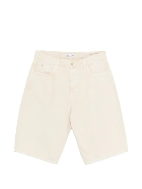 ICON DENIM logo-patch denim shorts Neutrals NED