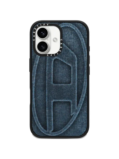 Diesel x CASETiFY 60584 denim-effect iPhone 16 case Blue DP10470PHIN