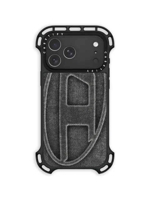 Diesel x CASETiFY 60599 denim-effect iPhone 17 Pro Max case Black DP10600PHIN