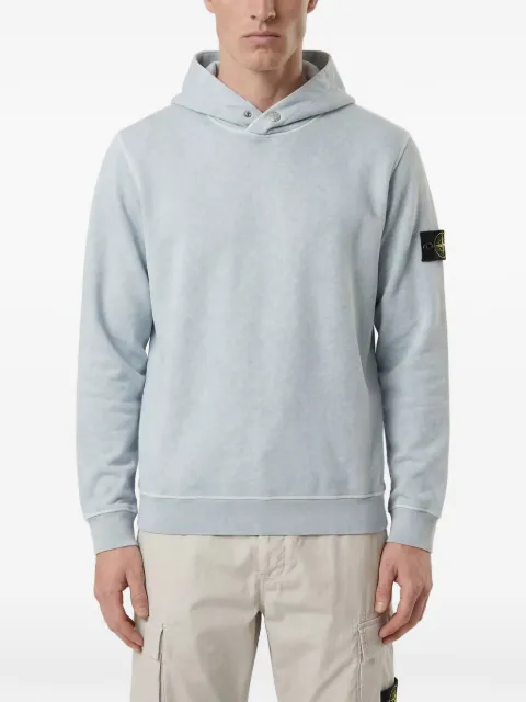Stone Island logo-patch hoodie Blue 6100031