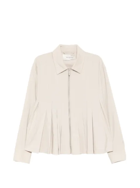 Feng Chen Wang pleated zipped jacket Neutrals FUS21JK23