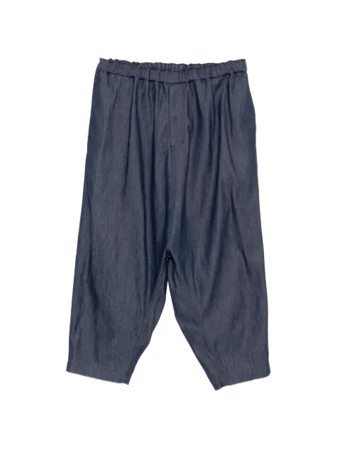 Black Comme Des Garçons drawstring dropped-crotch trousers Blue 1QP015052