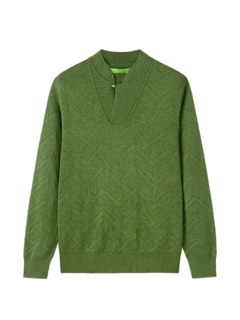 Shanghai Tang V-neck sweater Green Z3MRK133BX