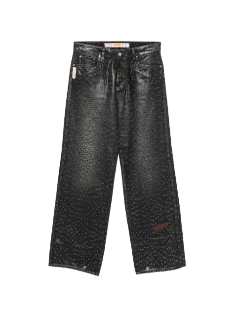 PDF leopard print denim jeans Black DFM03032DF119SPOTT