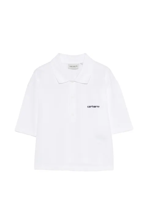 Carhartt WIP logo-embroidered polo top White I03455300AXX