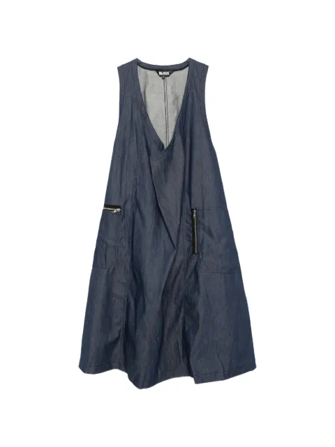 Black Comme Des Garçons zip-pocket sleeveless dress Blue 1QA007