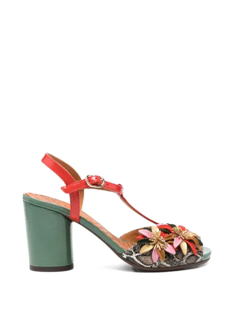 Chie Mihara Uliva floral snake-effect leather sandals Brown ULIVA