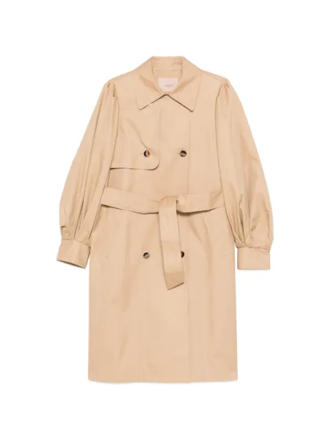 TWINSET double breasted gabardine trench coat Neutrals 261TP2230