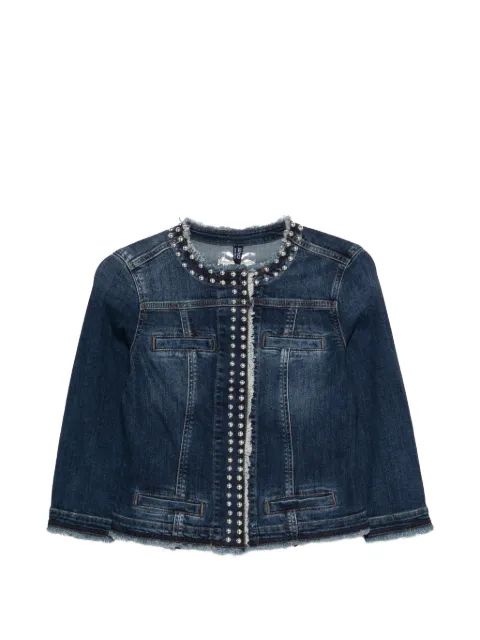 LIU JO beaded fringed jacket Blue UA6033D4128