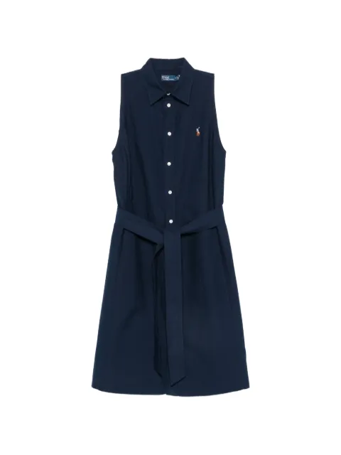 Polo Ralph Lauren belted sleeveless shirt mini dress Blue 211968897004