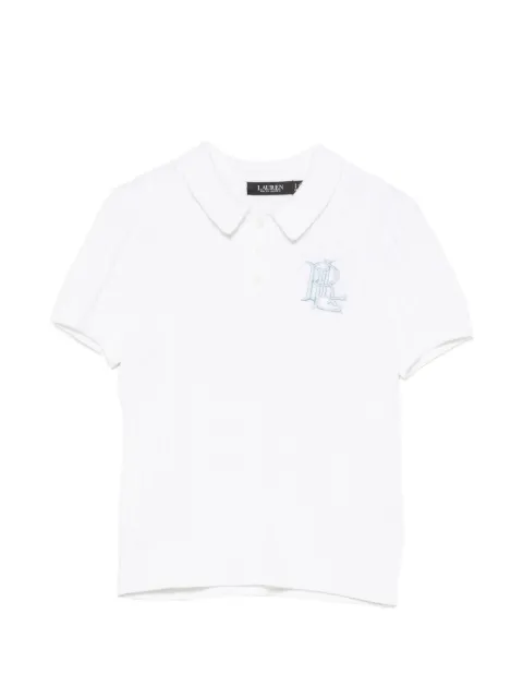 Lauren Ralph Lauren cable-knit logo-embroidered T-shirt White 200932224016