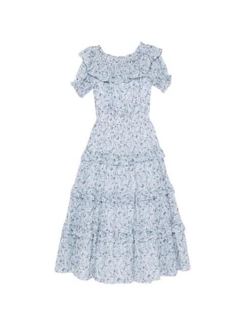 Lauren Ralph Lauren floral-print ruffled dress White 200P08959001