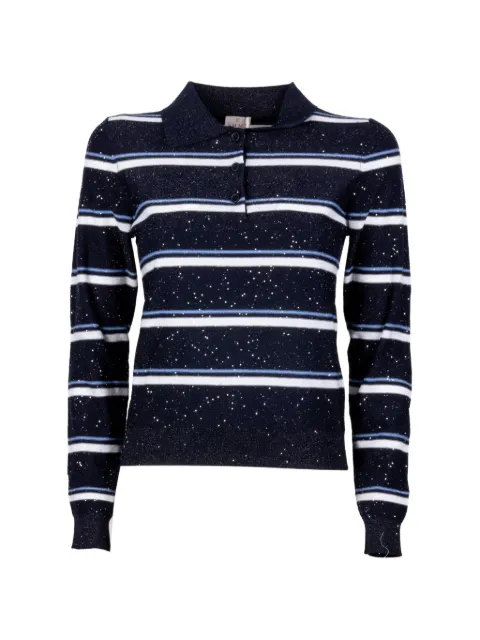 Marella striped polo top Blue 2615361021200ABATE008