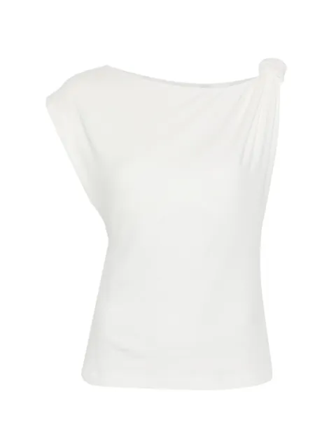 PINKO Marlena draped asymmetric-neck top White 106373A35D