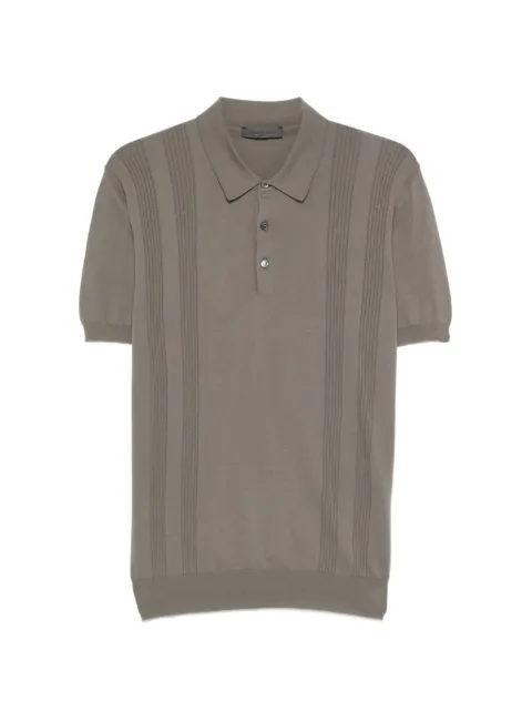 Corneliani striped knit polo shirt Grey 27M5862725109