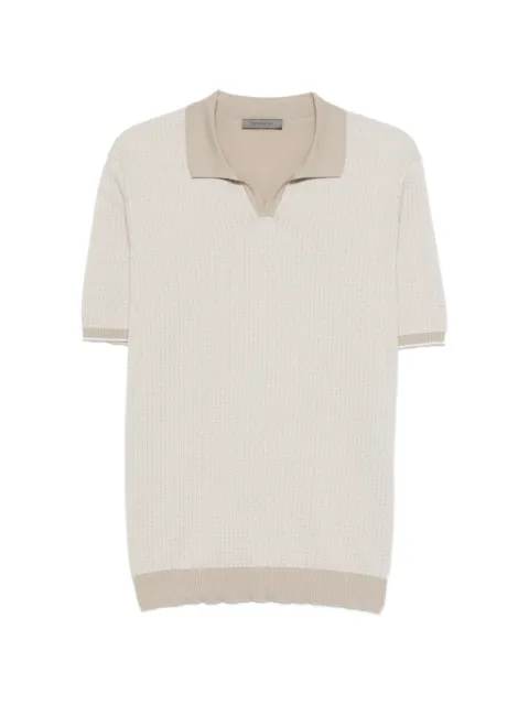 Corneliani V-neck knitted polo shirt Neutrals 27M5672725101