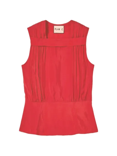 Plan C pleated vest top Red TPCAH01N00TV038