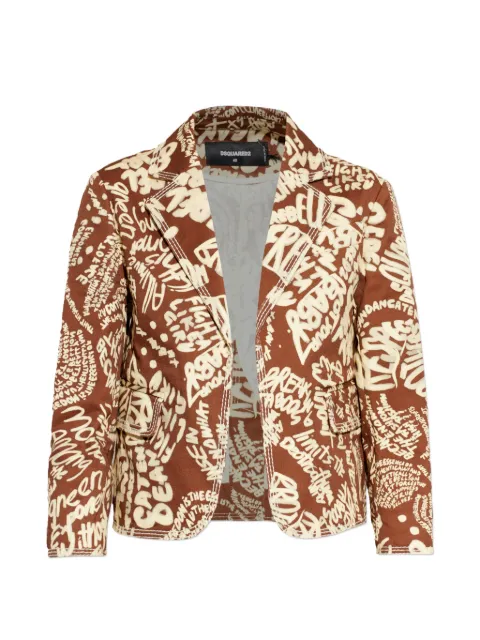 DSQUARED2 Rebel Hibiscus Maggie jacket Brown S75BN0954D35463
