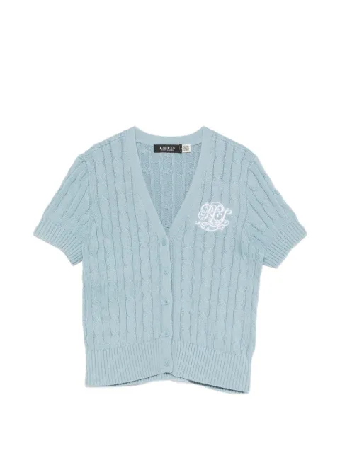 Lauren Ralph Lauren cable-knit logo-embroidered cardigan Blue 200P08808002