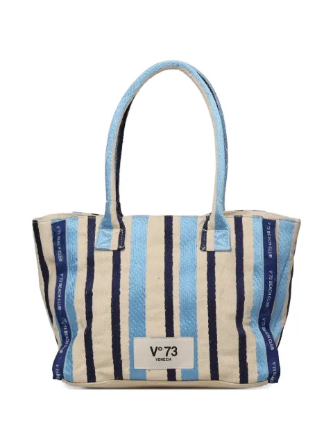 V°73 striped top-handle shoulder bag Blue 73BS9MV02RILENEAZZURROMULTICOLOR