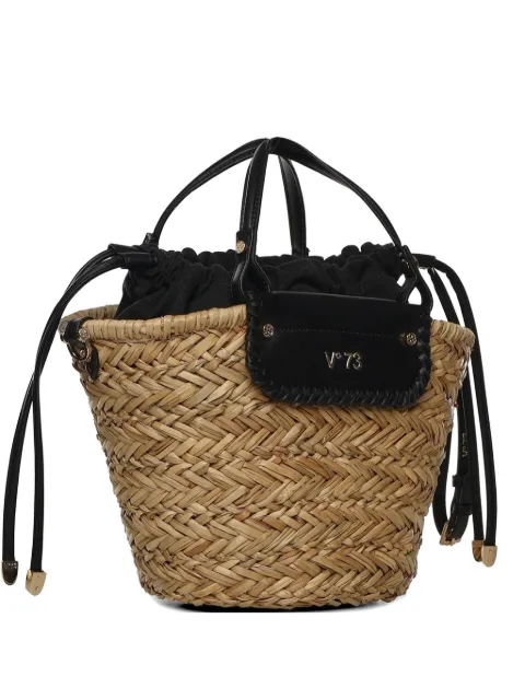 V°73 straw top handle shoulder bag Neutrals 73BS9N201VANNANERONATURALE