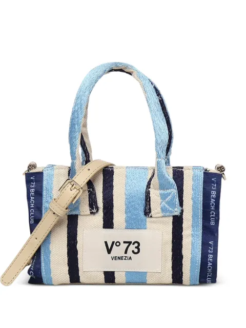 V°73 mini striped top handle shoulder bag Neutrals 73BS9MV03RILENEAZZURROMULTICOLOR