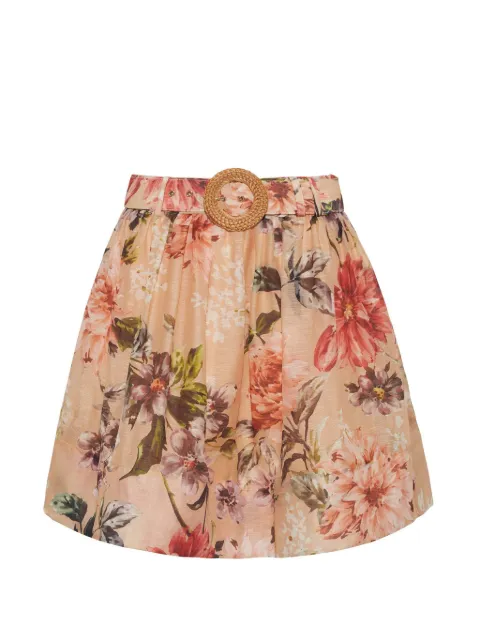 Cara Cara Alba floral-print belted skirt Neutrals 2039SLOMGBG