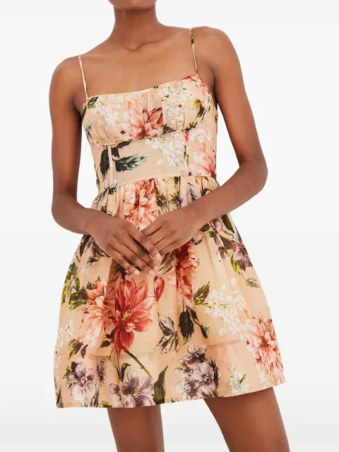Cara Cara mini Alba ruffled dress Neutrals 1312SLOMGBG