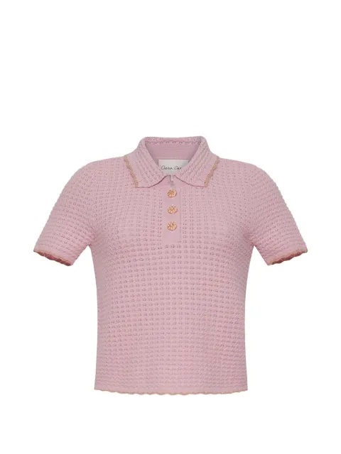 Cara Cara Melody tipped polo top Pink 9557LTPT