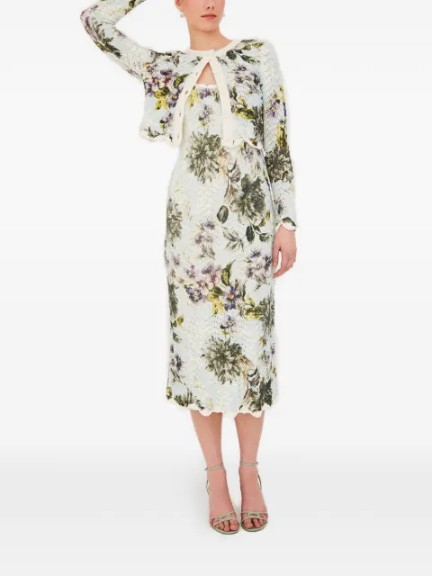Cara Cara Orel floral-print midi dress Blue 9089MGBB