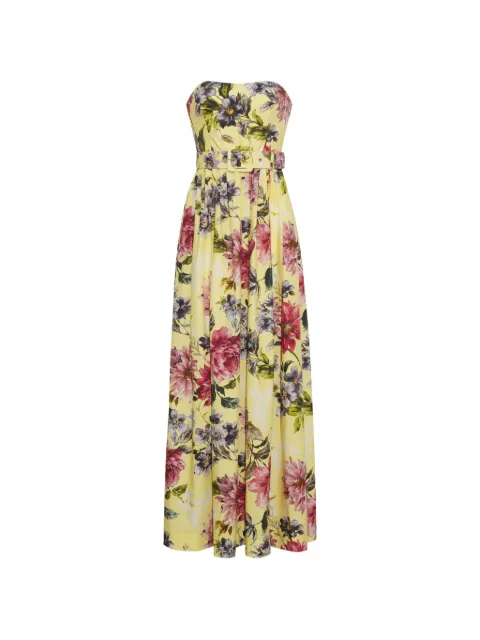 Cara Cara Greenfield belted floral-pirint gown Yellow 1189MGBL