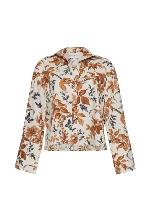 Cara Cara Henry floral-print shirt Neutrals 3179WINE