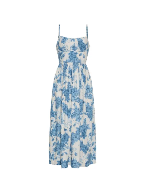 Cara Cara Alba floral-pattern midi dress White 1349TFB